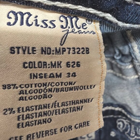 Miss Me Womens Size 27 Mid-rise Bootcut Denim Blue Jeans MP73228 - Picture 5 of 6
